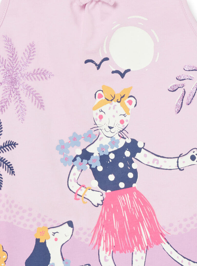 Chemise de nuit à motif fleuri et animaux
