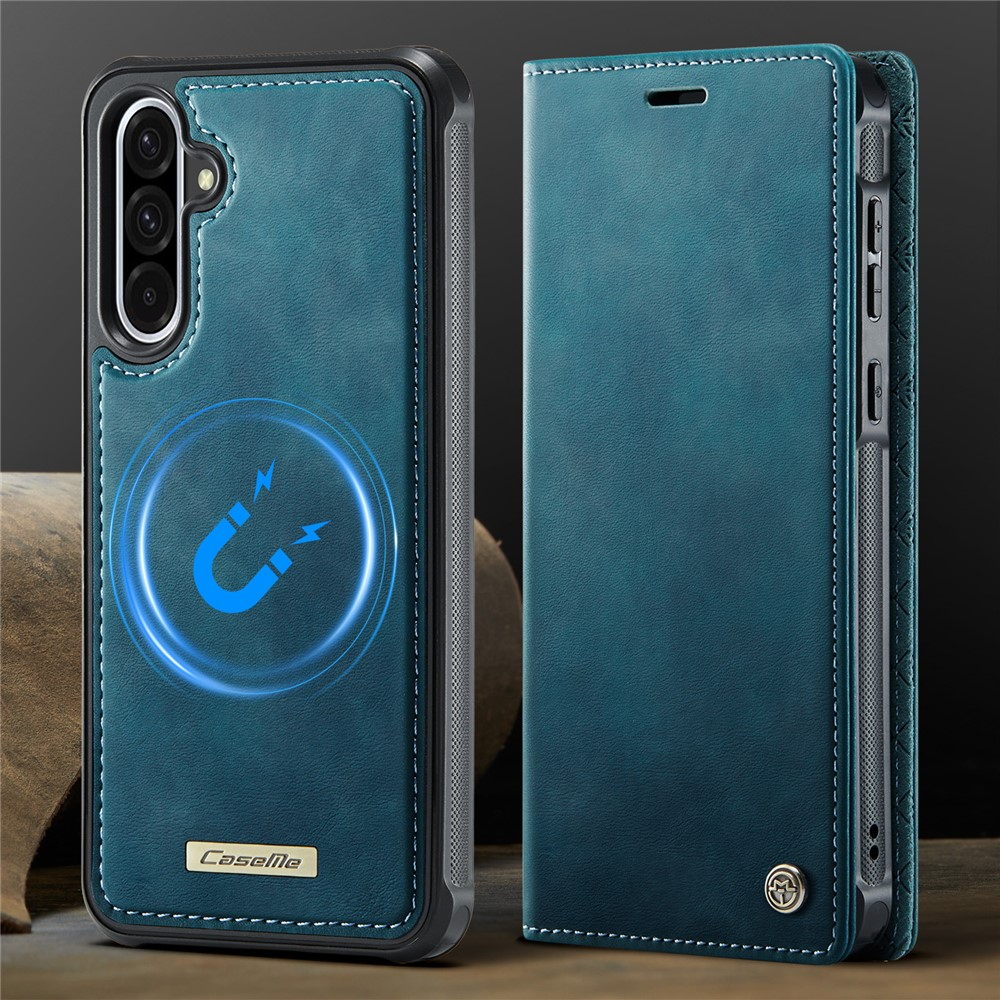 Samsung Galaxy A56 2in1 Leder Tasche   Magnet Hardcase Karten Etui MagSafe-Modul (RFID Schutz) - Blau