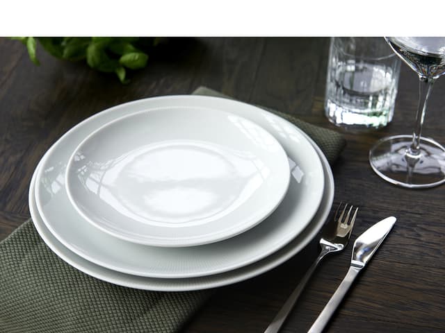 Pillivuyt Eventail Tallerken flad Dia 21 cm Hvid
