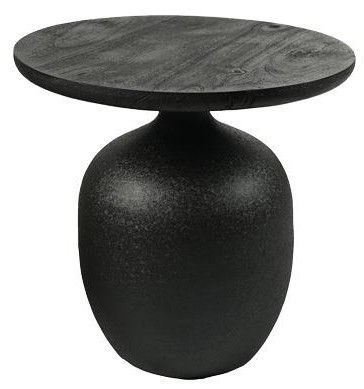Bijzettafel Zwart  Vigo ⌀45  x H43 cm