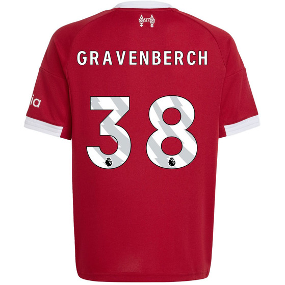 adidas Liverpool Thuis Shirt Gravenberch 38 Kids