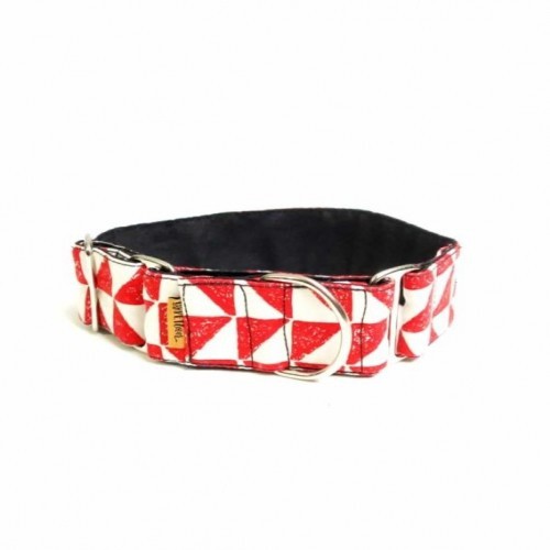 Coleira Martingale Triângulo Vermelho para Cães