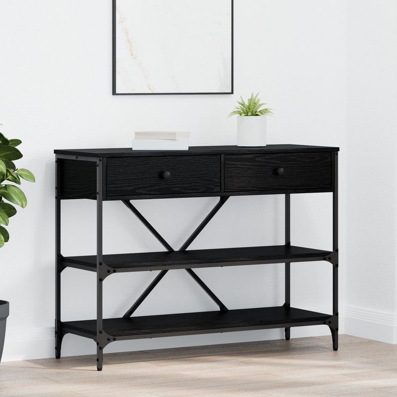 vidaXL - Console Tafel - Zwart - Bewerkt Hout