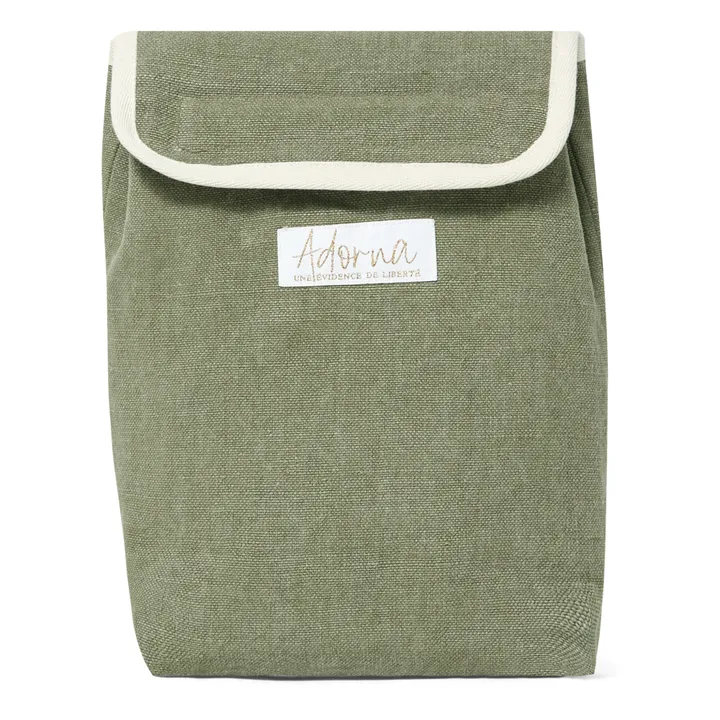 Adorna Lunch bag isotherme en lin | Vert kaki