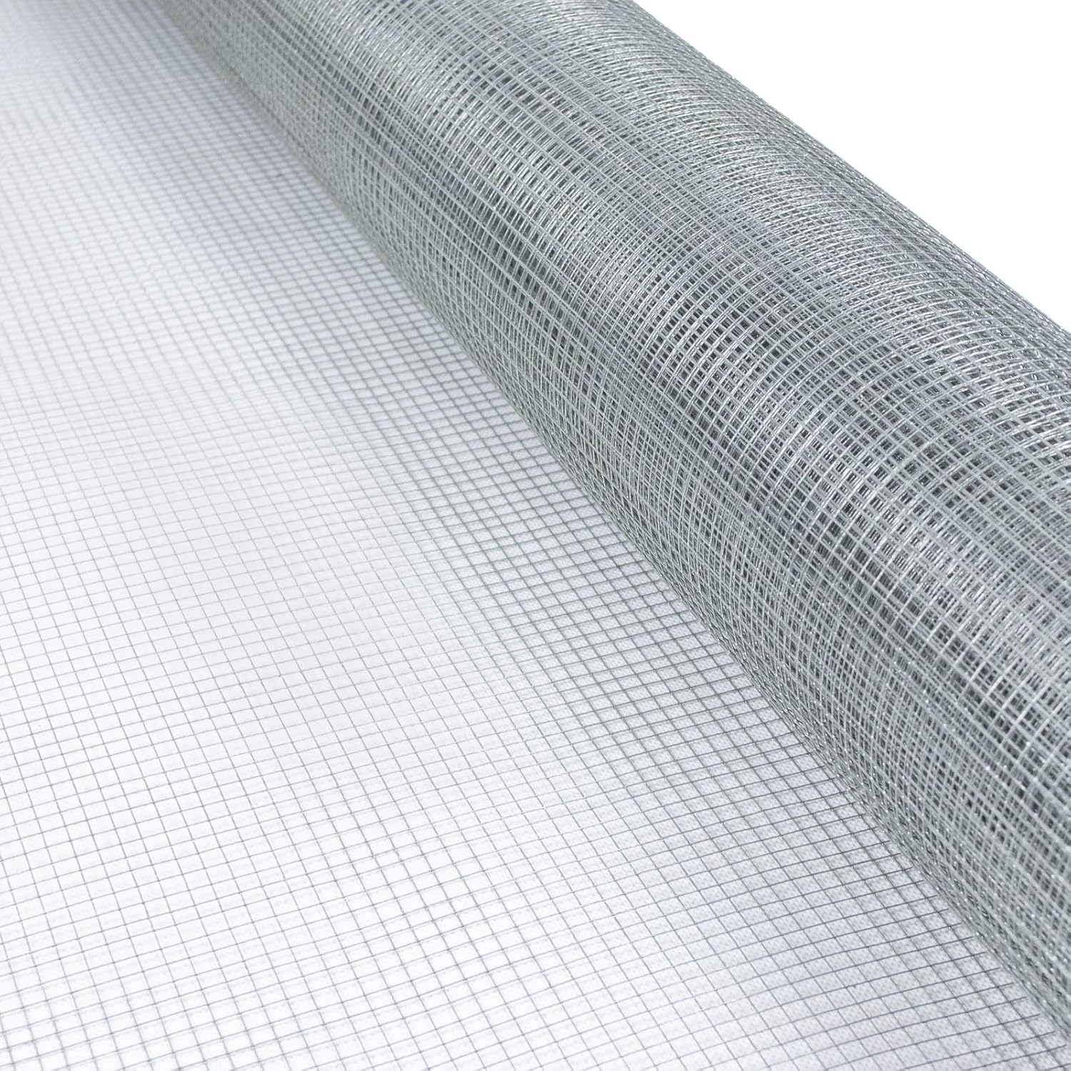 (1x2m) Feinmaschiges Metall Gitter Voliere Drahtgitter Maschendraht Zaun Wühlmaus Schutz für Hochbeet / Garten / Hühnerstall - Silber