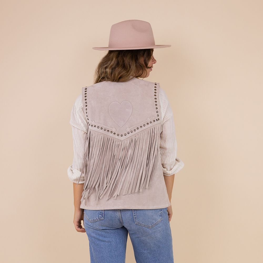 Moonrise dames western gilet Eagle beige