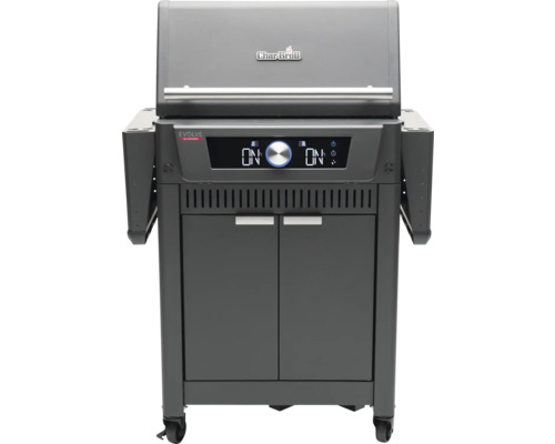 Char-Broil EVOLVE gasbarbecue, zwart metallic, inclusief 4 branders en draaiknoppen met ledverlichting.