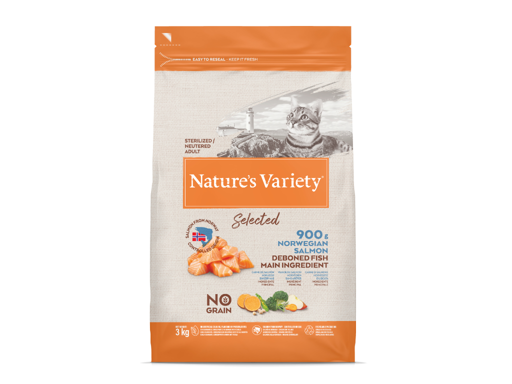 RAÇÃO GATO NATURE'S VARIETY NO GRAIN ESTERILIZADO SALMÃO 3KG