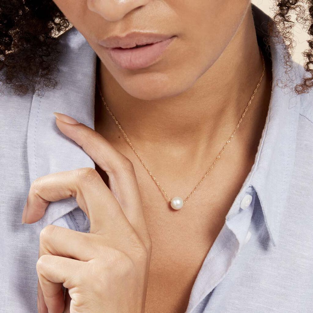 Collier Or Jaune Bibimo Perle De Culture