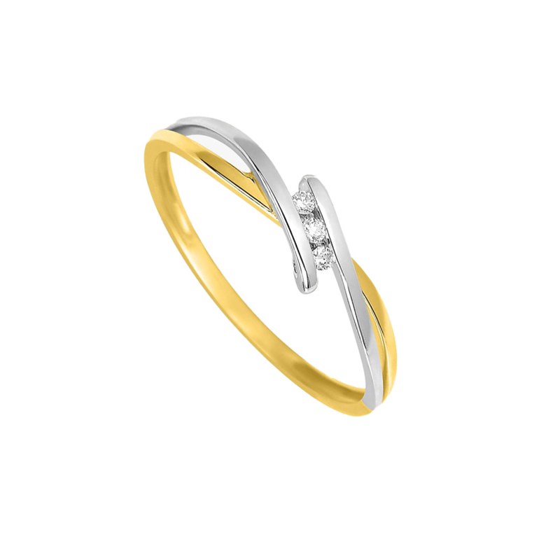 Bague Femme - Or 18 Carats - Diamant 0,03 Carats