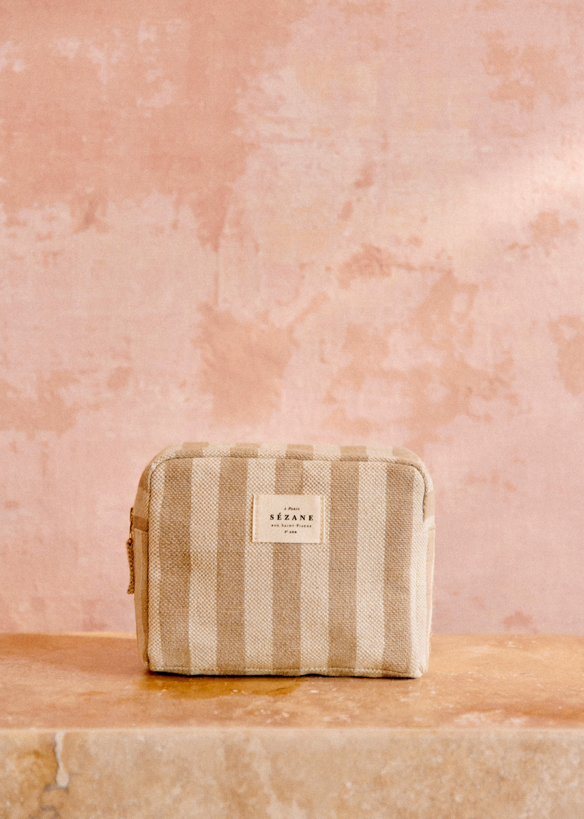 Trousse de Toilette Jute - Rayures Taupes - SACS/NEW SACS Nos Paniers 5906418