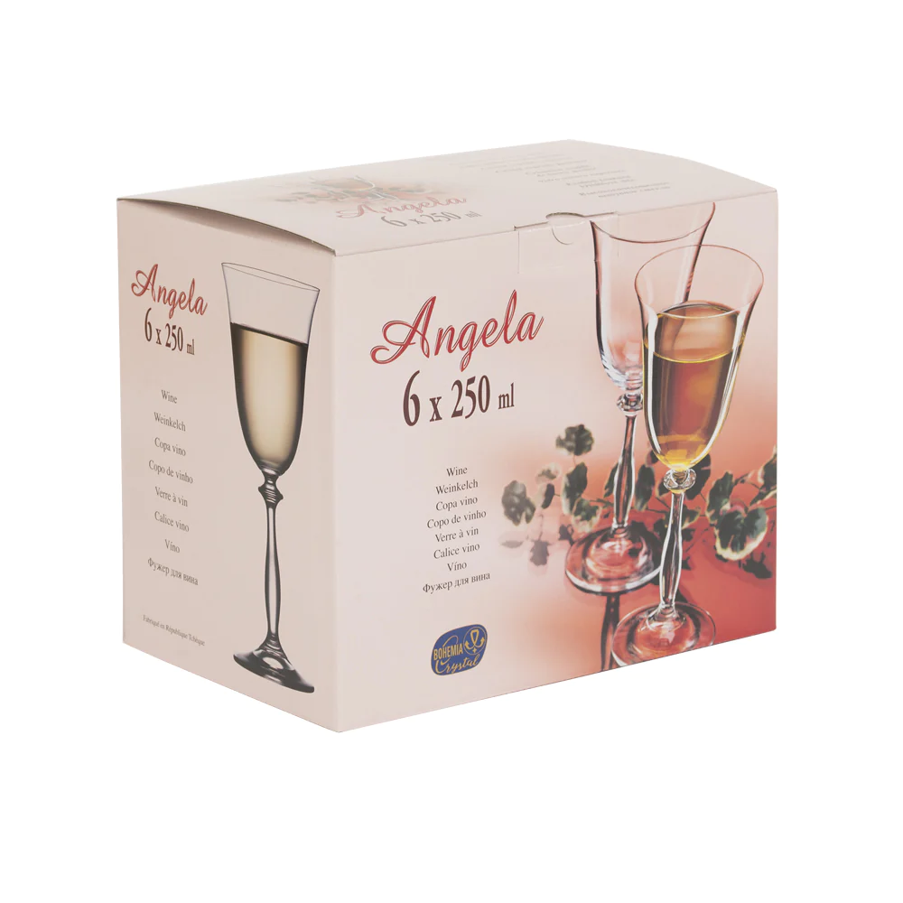 Boîte de 6 verres à pied Angela filet or 25 cl Table passion