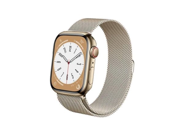Crong CRG-40MST-CHP, Klokkereim, Apple, Apple Watch Series 1/2/3/4/5/6/7/8/9/SE/Nike, Rustfritt stål, Rustfritt stål, Sjampagne