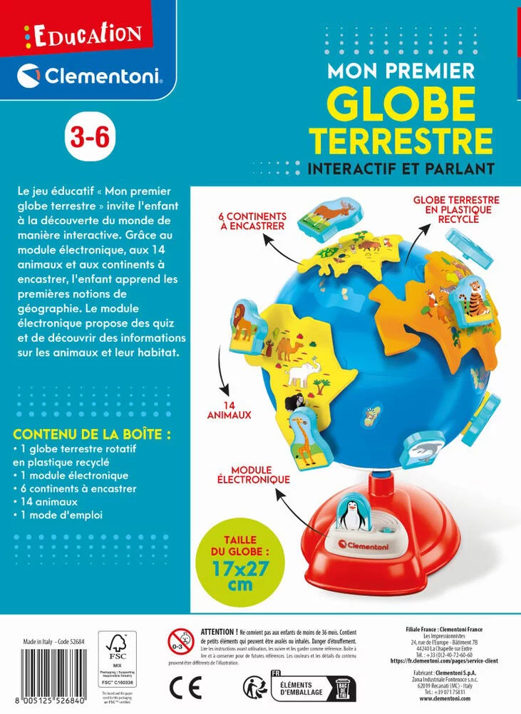 EDUCATION CLEMENTONI - MON PREMIER GLOBE TERRESTRE