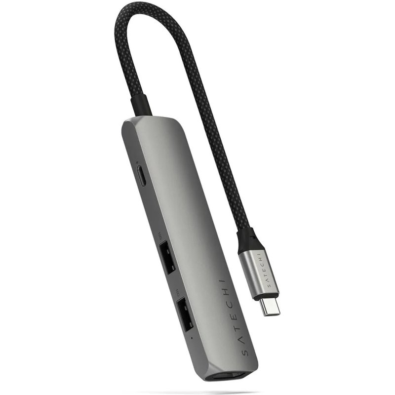 Satechi ST-P4SM hub & concentrateur USB Type-C 10000 Mbit/s Gris