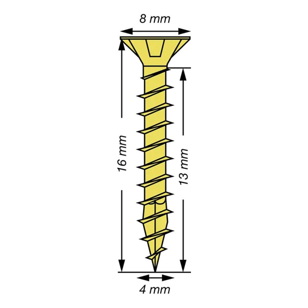 SPAX SENKHODE GUL 4X16, S 25 STK