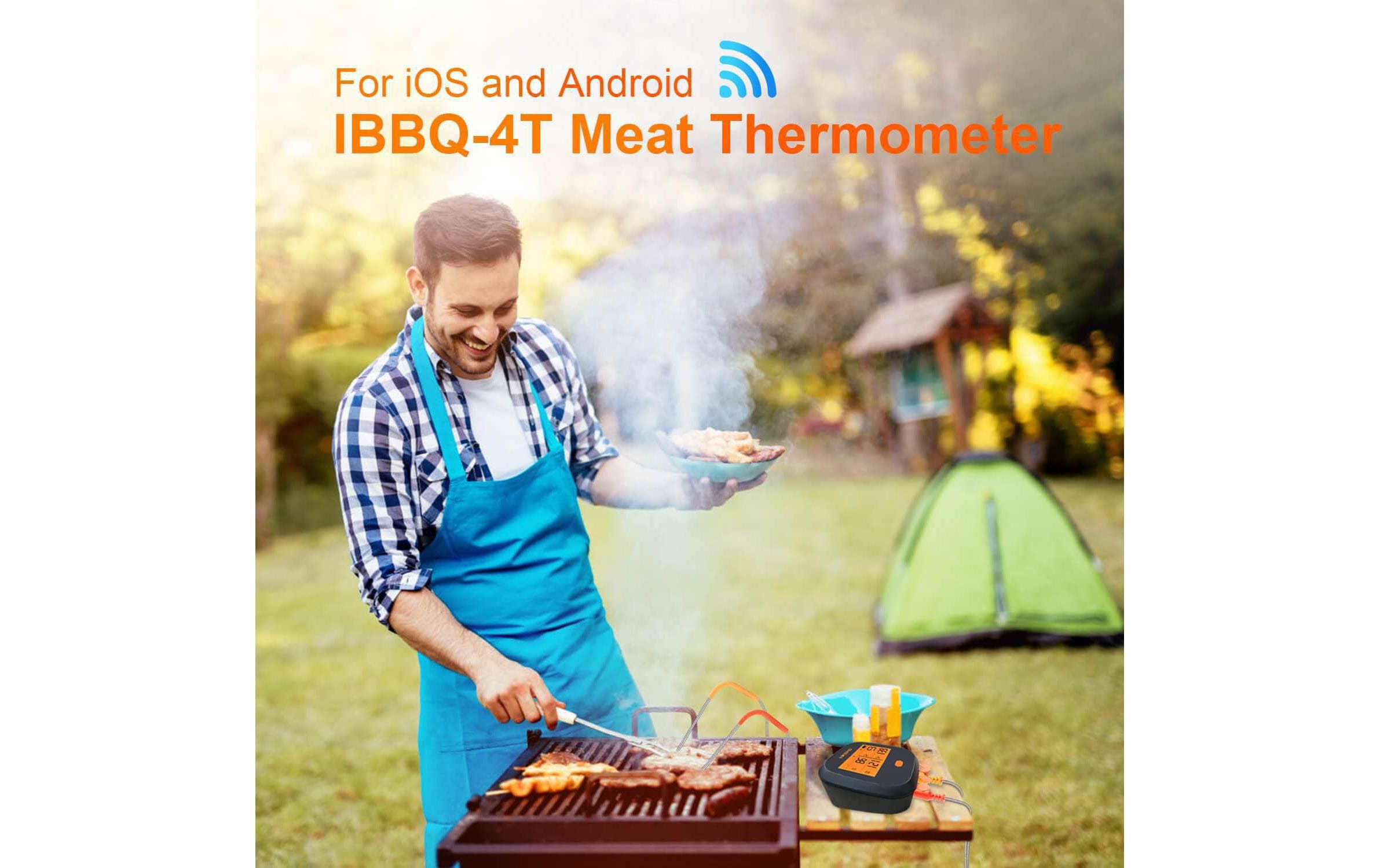 Fleischthermometer IBBQ-4T WiFi<br>Drahtloses, App-kompatibles Fleischthermometer