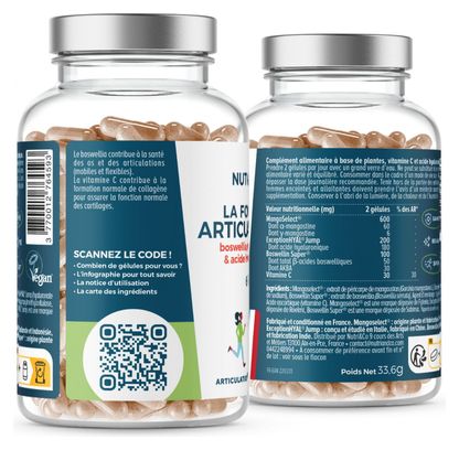 Formule Articulations - Confort Articulaire ET Protection Os et Cartilages - Vegan - 60 gélules