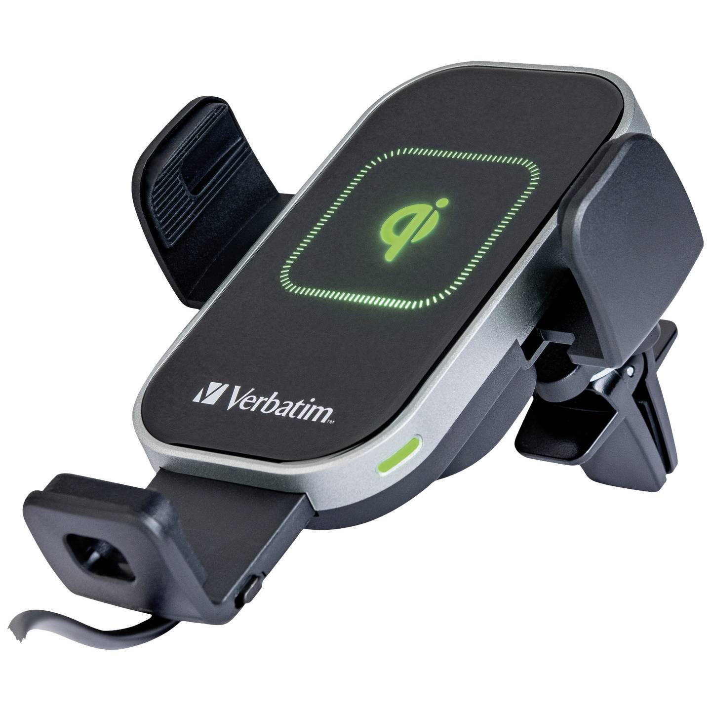 (15W) Qi Wireless Charge Auto KFZ Smartphone Halterung Ladegerät für Lüftungsgitter mit Saugnapf (49553) - Schwarz