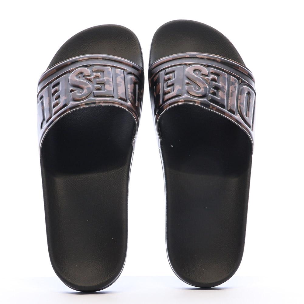 Diesel Claquettes Noires/Marrons Homme Diesel Mayemi