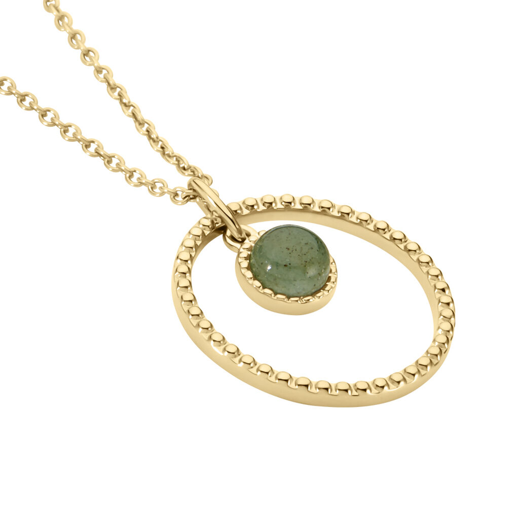 Collier Amalthea Plaqué Or Doré Aventurine Vert