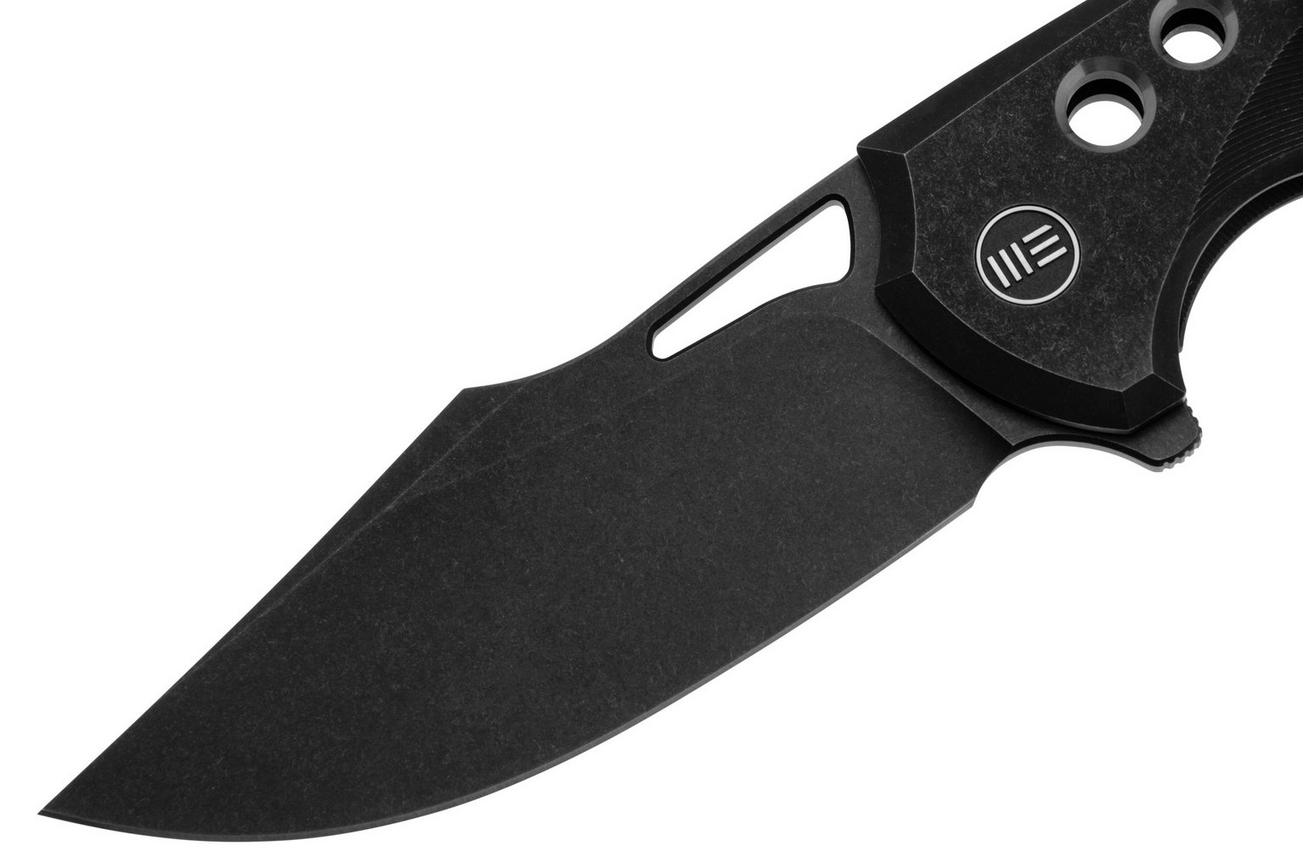 WE Knife Swiftfin WE23051-1 Black Stonewashed CPM 20CV, Black Titanium, Satin Holes zakmes