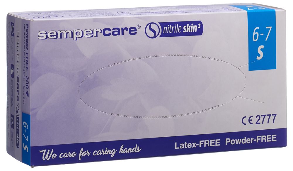 SEMPERCARE Nitrile Skin Handschuhe S puderfrei unsteril 200 Stk