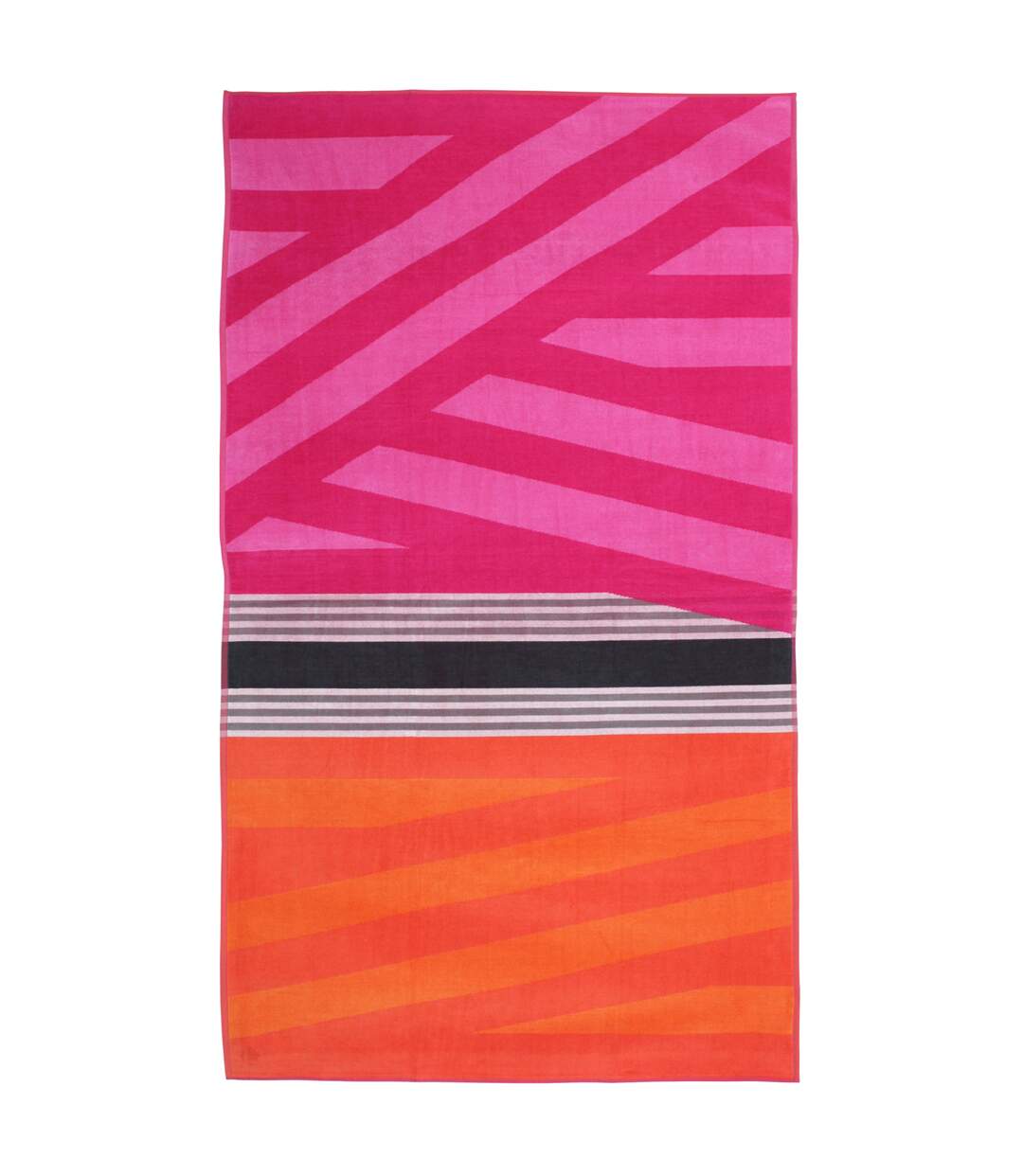 Drap de plage 100x180 cm LINES Orange/Rose