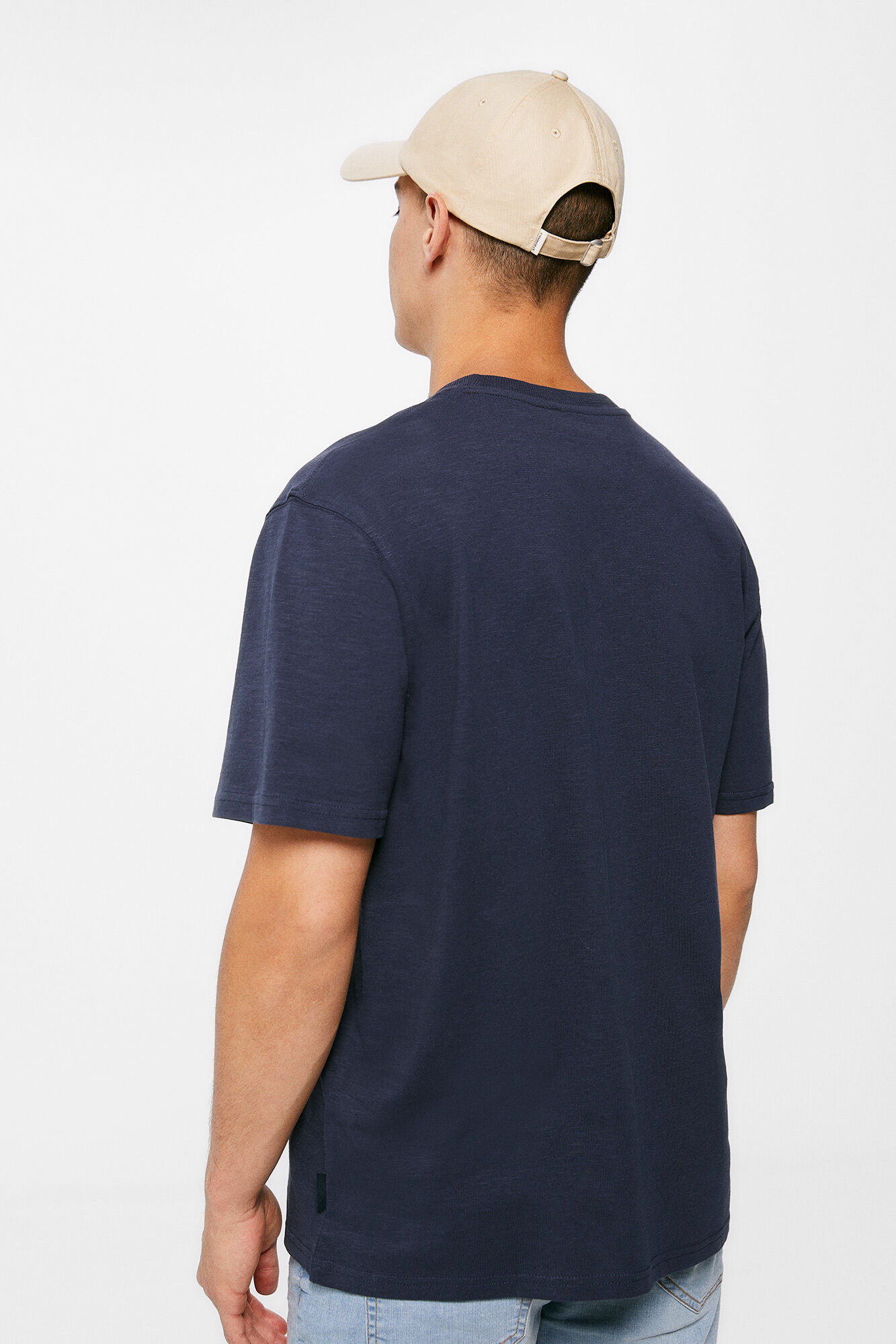 Camiseta de bolso estampada - azul escuro