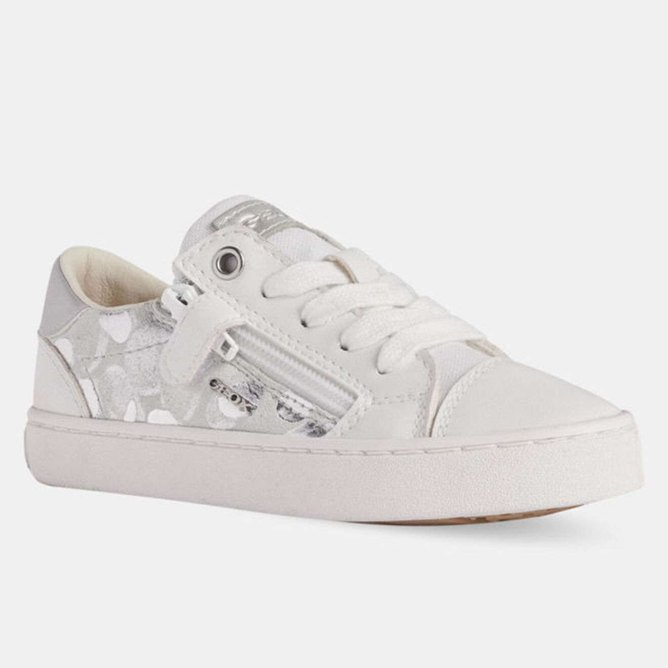 Geox Baskets en Cuir & Textile Kilwi blanches