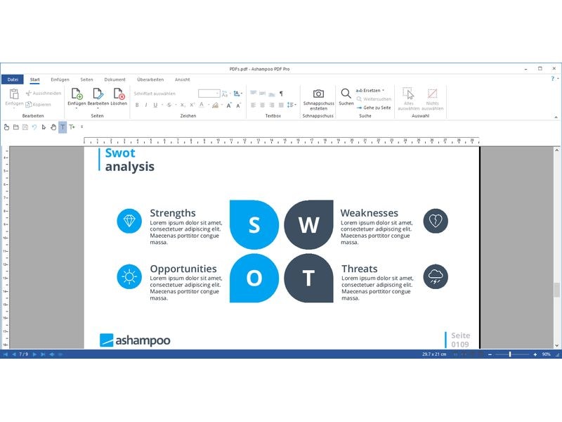 Ashampoo PDF Pro 4 ESD, Vollversion, 1 PC PDF zusammenfügen, in Word umwandeln und wie einen Text bearbeiten