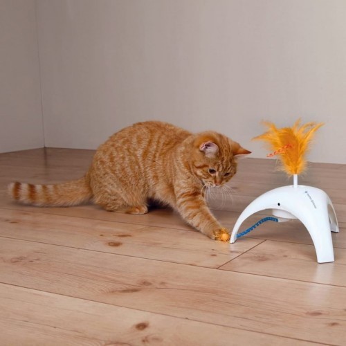 Brinquedo de penas brancas para gatos