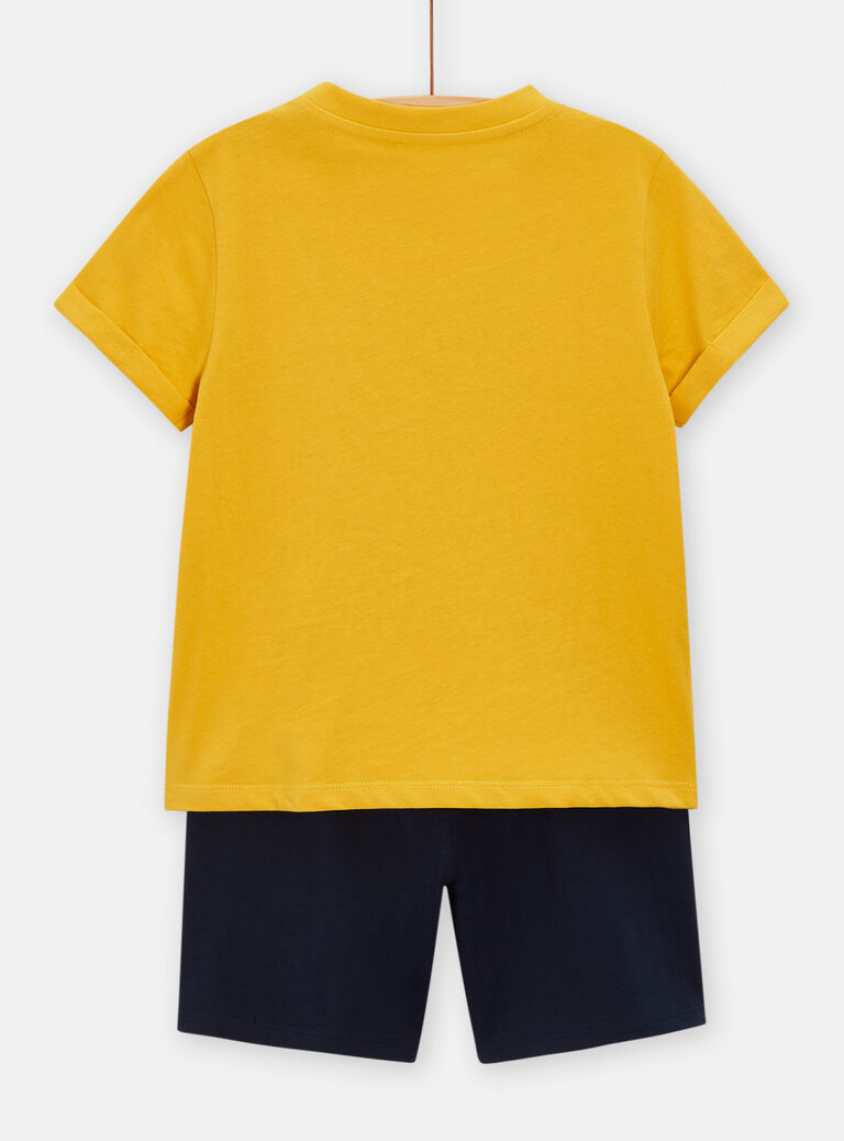 Ensemble animation dinosaure jaune et bleu pour garçon
