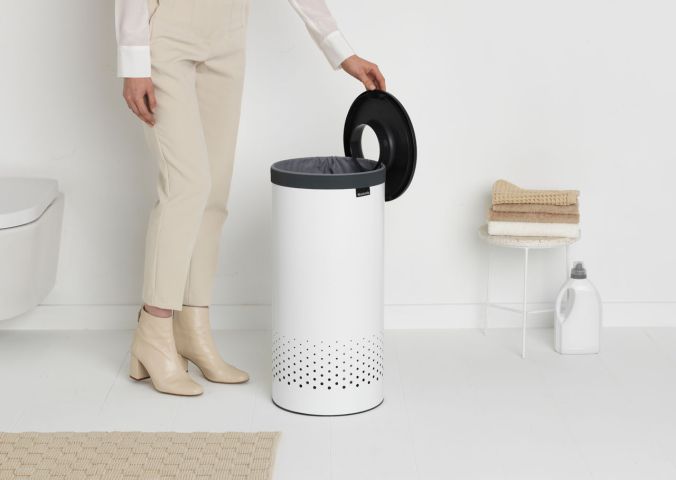 Wasbox, 35 liter, kunststof deksel - White