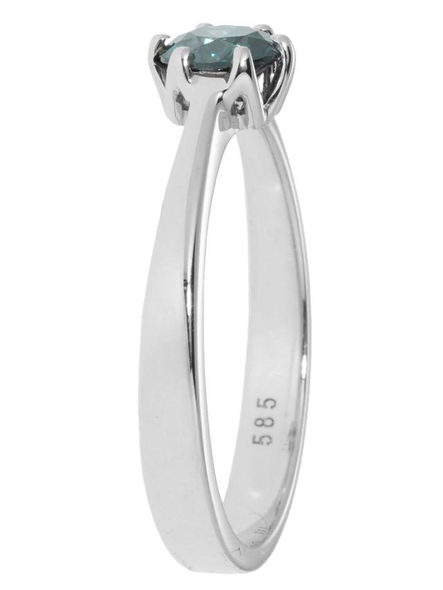 Krönchen-Ring, Brillant, blau, 0,50 ct., SI