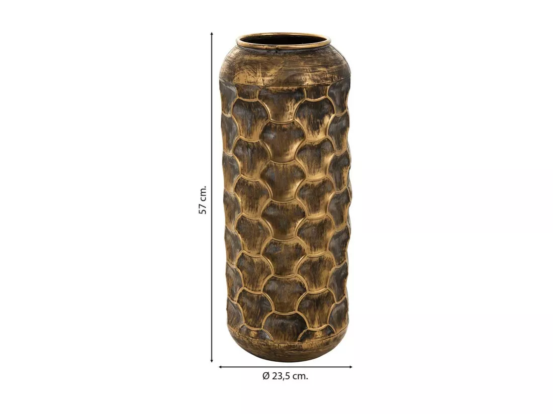 Vase en métal marron 23.5x23.5x57h