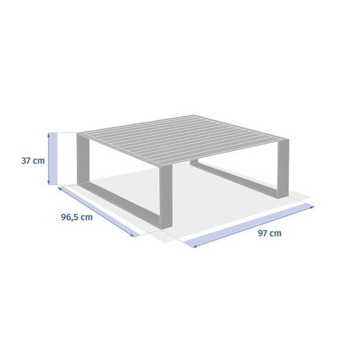 Table basse de jardin carrée ALLURE Lin / Acajou