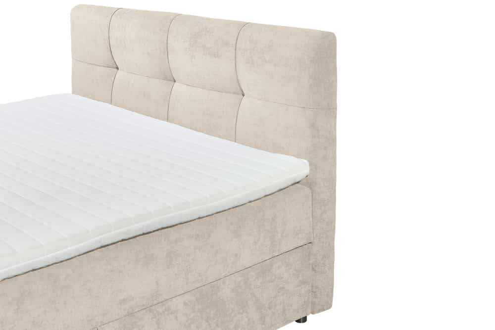 Boxspringbett TOULOUSE 160x200cm beige Microfaser inkl. Matratze Topper Stauraum