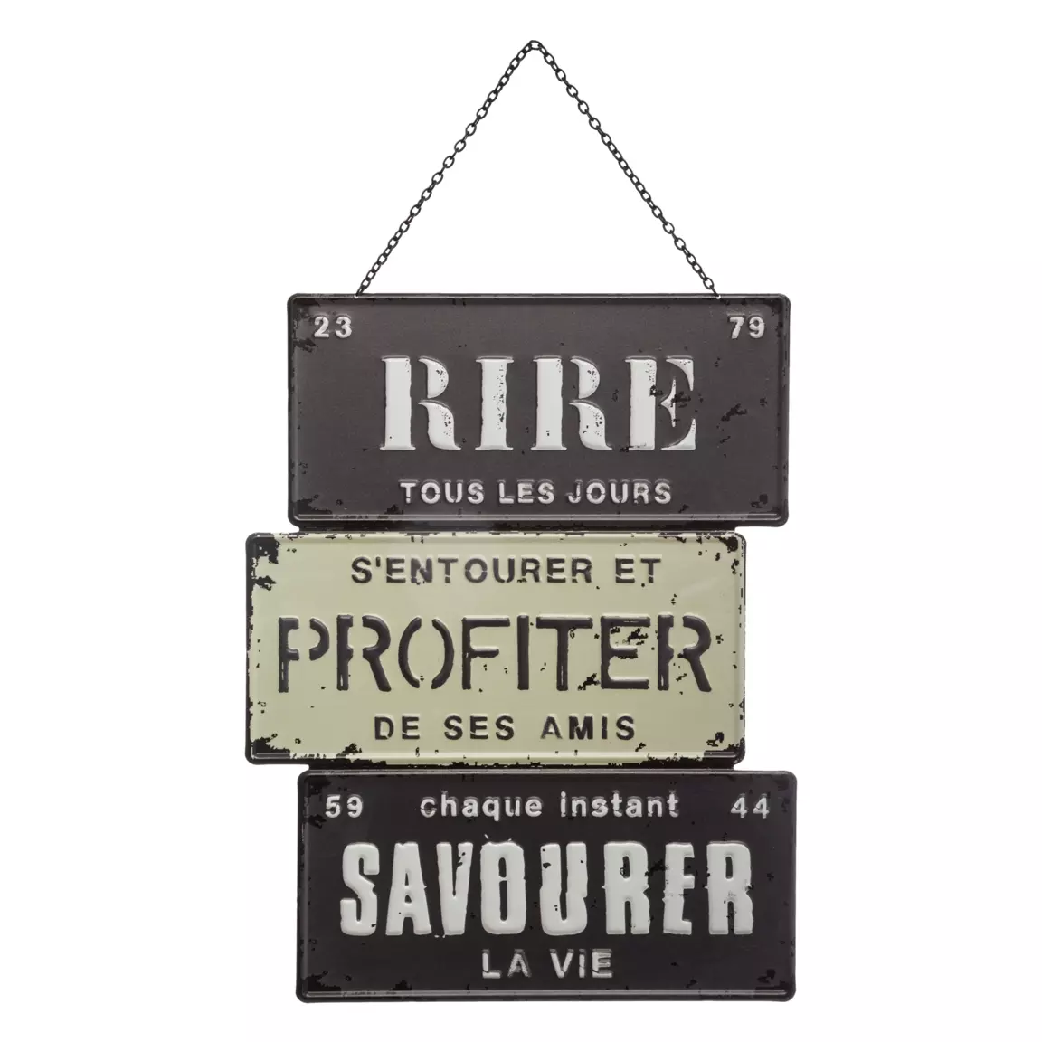 Décoration murale en métal (H34 cm) Message Loft Noir