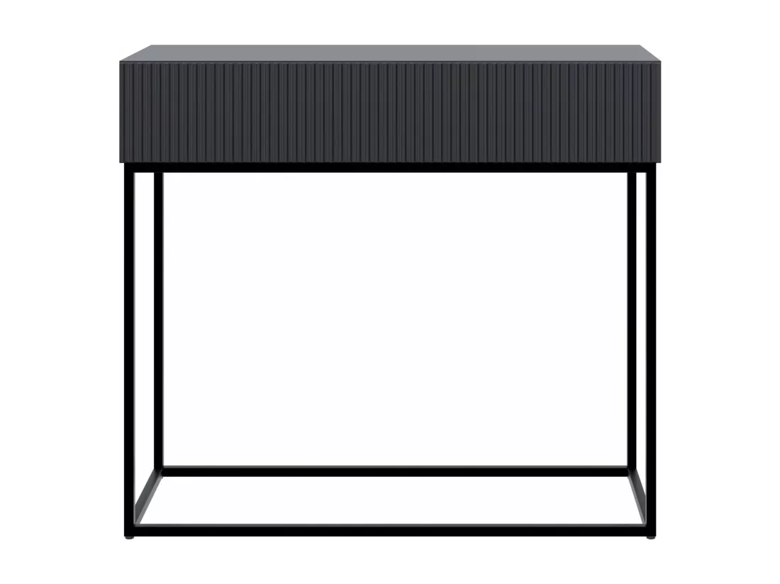 Table console avec tiroir - debout - 90 cm - noir - avec pieds noirs - VELDIO