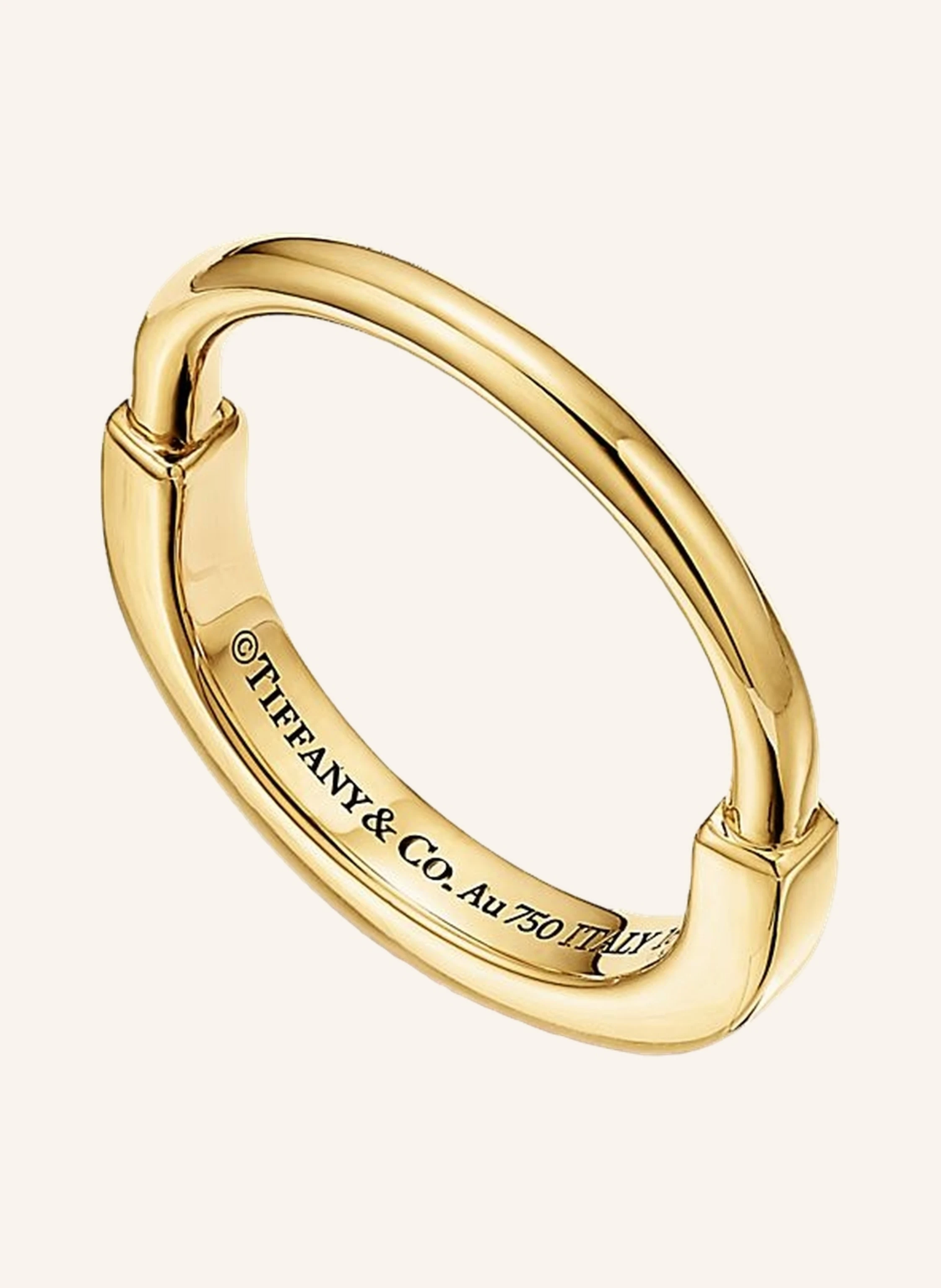 TIFFANY & Co. Tiffany Lock RING aus 18 Karat Gelbgold mit Diamanten im runden Brillantschliff