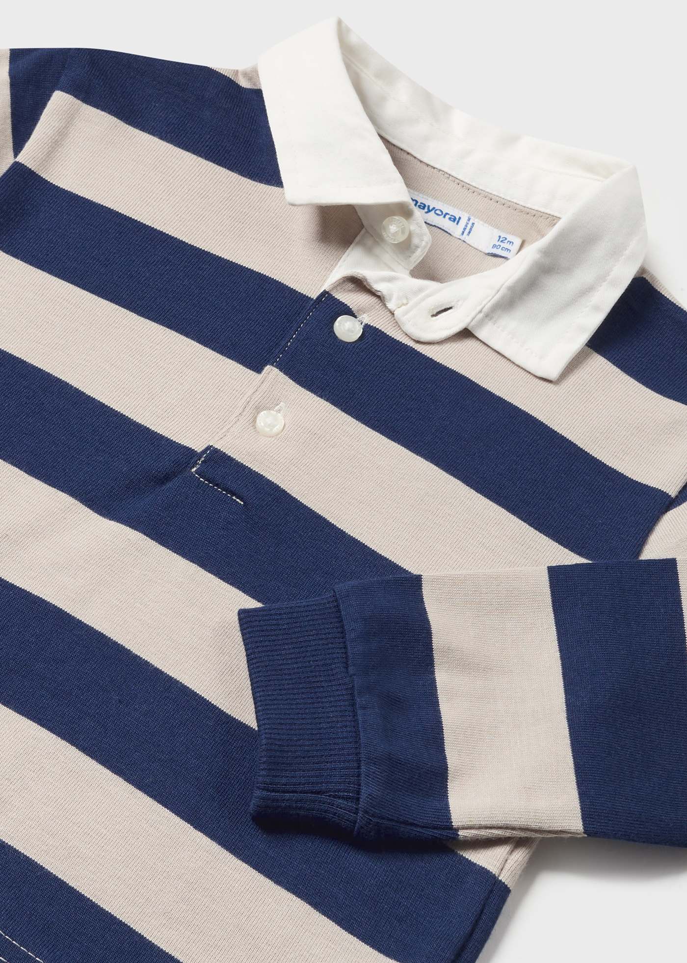 Camisa polo listrada Better Cotton para bebês