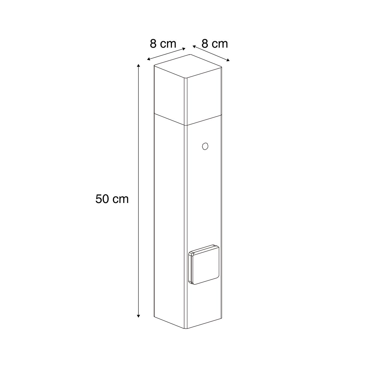 Modern buiten paaltje zwart met smoke glas 50cm met schemersensor IP44 - Denmark