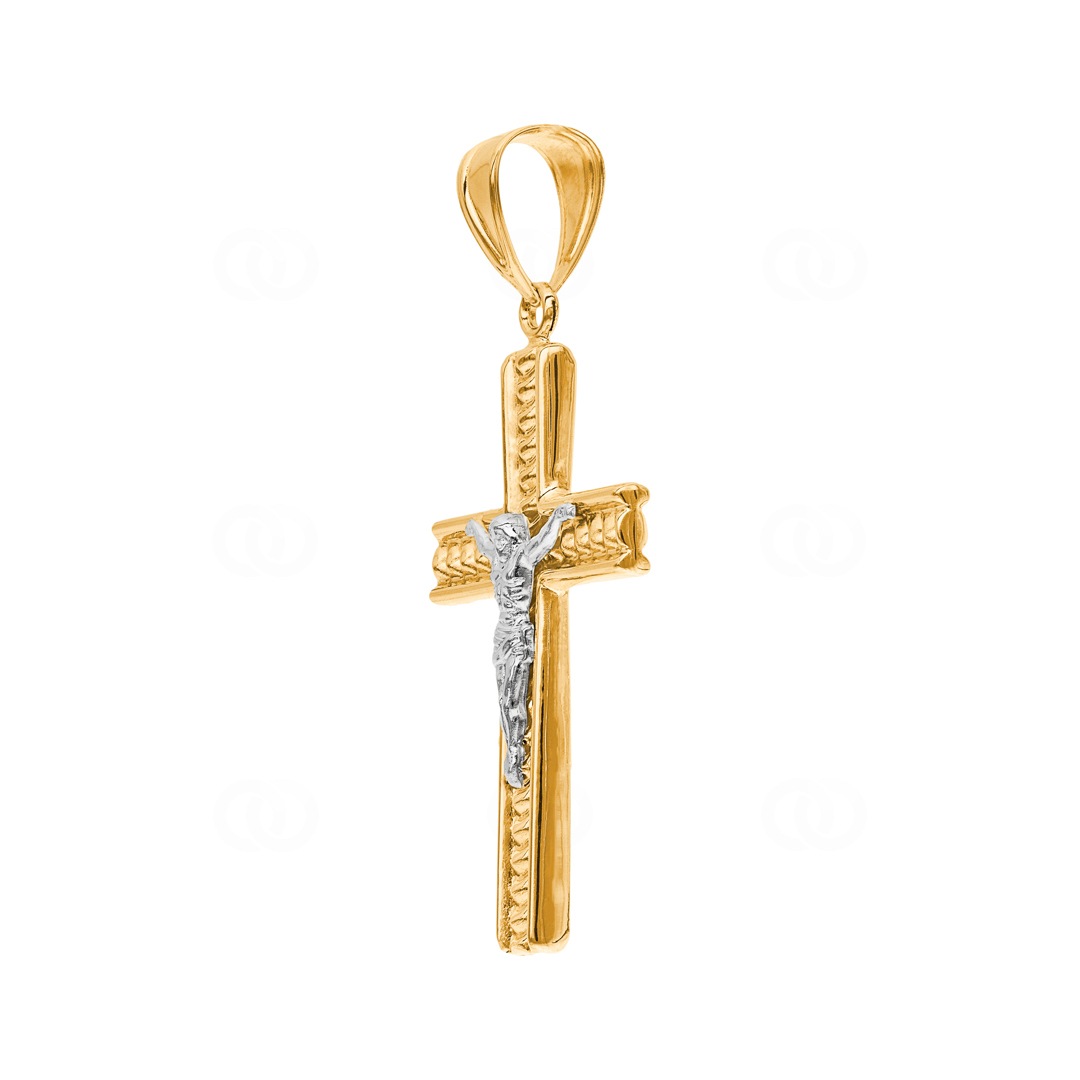 Anhänger 750/18 K Gelbgold Kreuz mit Jesus 50 x 30mm