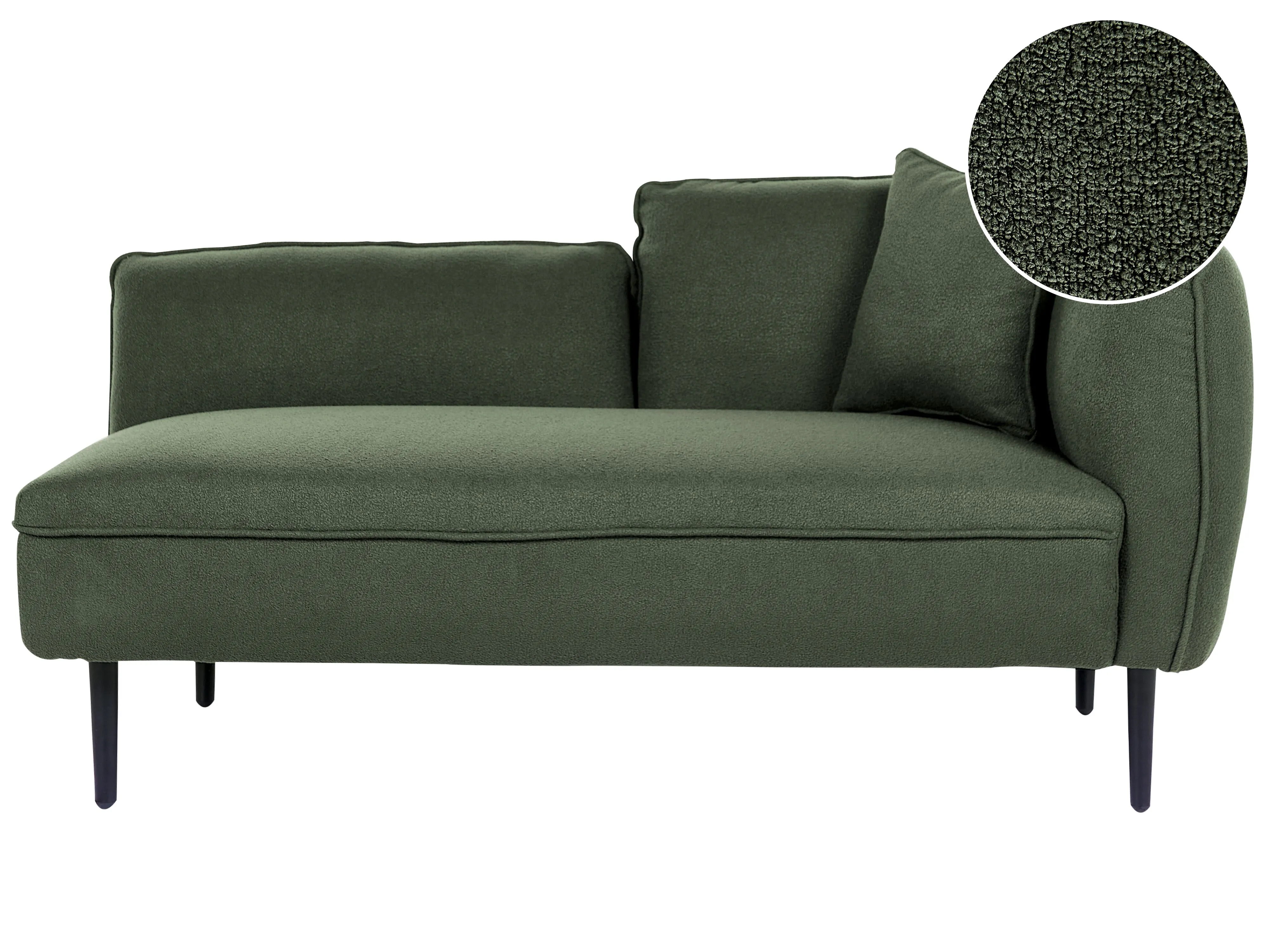 Rechtszijdige chaise longue CHEVANNES Bouclé Donkergroen