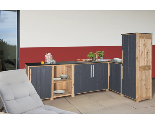 Tuinkast/buitenkeuken Konsta type 603 Douglasspar hoge kast 60 x 58 x 172 cm antraciet