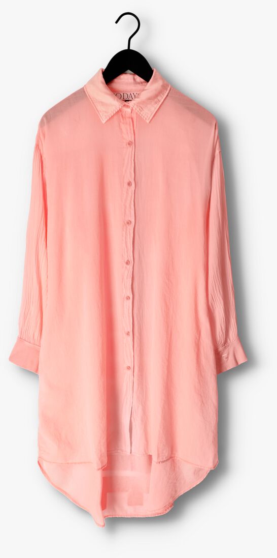 10DAYS roze 10days midi jurk shirt dress paris voile