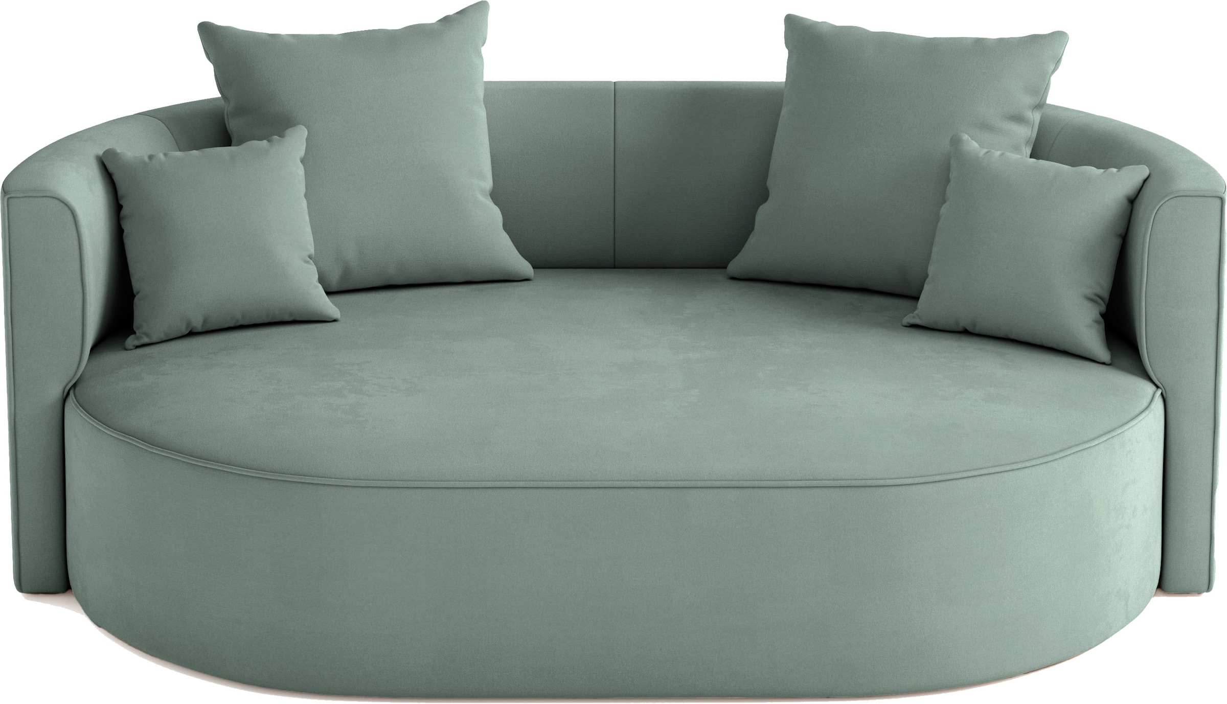 LeGer Home by Lena Gercke 2,5-Sitzer »ISALIE, rundes Loungesofa, mit Kissen, perfekt gepolstert« moderne Stoffe, mit 4 Zierkissen, extra grosse Sitzfläche