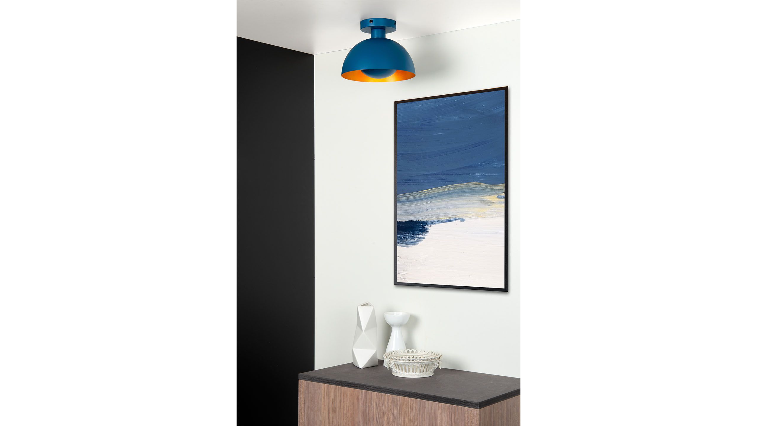 Plafondlamp - blauw Siemon B25 x D25 cm