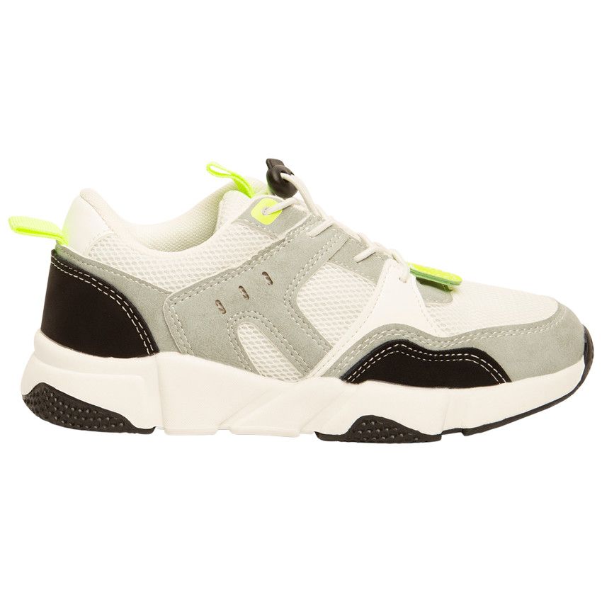 Baskets de sport avec lacets élastiqués et stopppeur pour garçon - Blanc